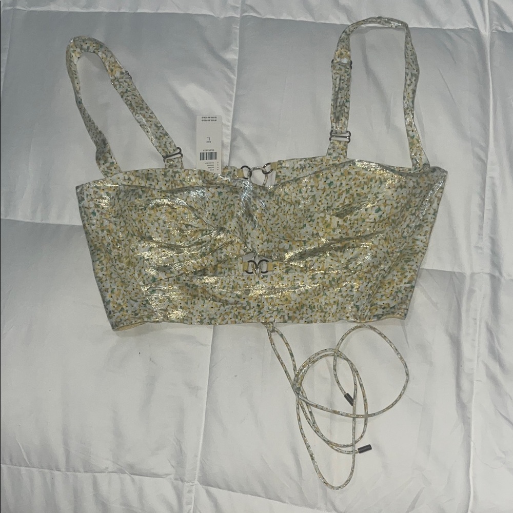 Anthro Sabina Musáyev Silk Style Tie Crop Top. 🌻